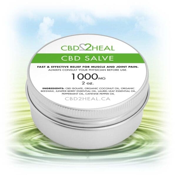 cbd healing salve in a tin container
