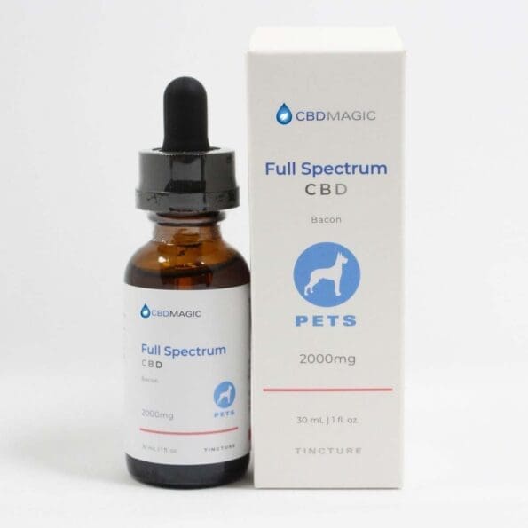cbd oil tincture for pets 2000mg full spectrum box and bottle