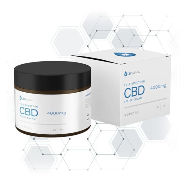 2oz jar and box of cbd pain cream full spectrum