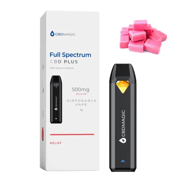 full spectrum cbd + cbg disposable vape pen for relief (Pineapple) 500mg